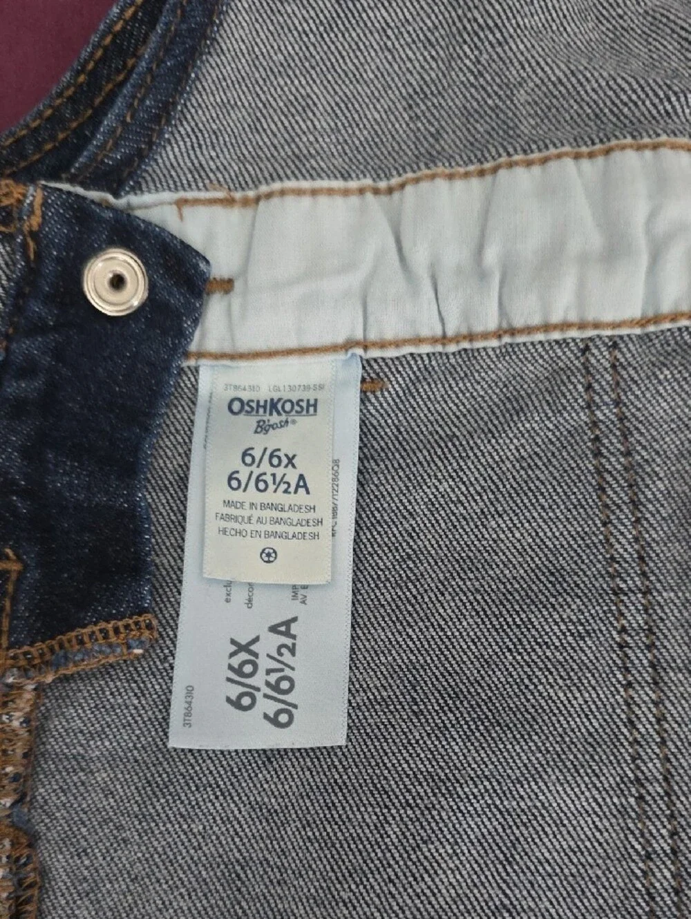 OshKosh B'gosh Dark Blue Denim Button-Front Overall Dress